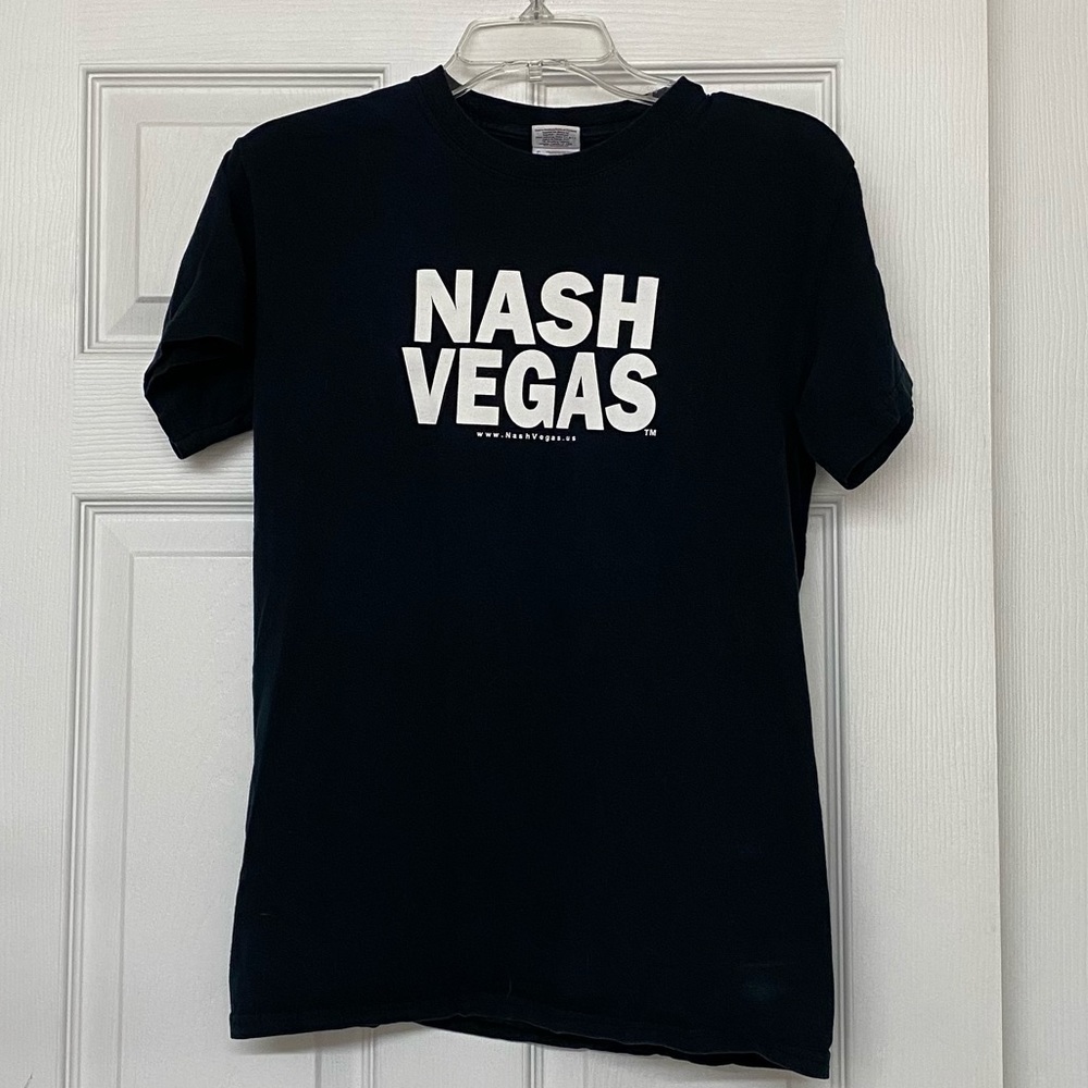 Nash Vegas Nashville Destination Graphic Tee T-shirt Black Sz S